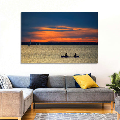Ottawa River Sunset Canoe Wall Art
