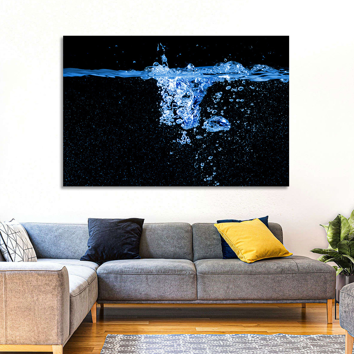 Underwater Bubble Motion Wall Art in a room, landscape
