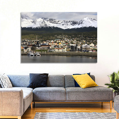Ushuaia Harbor and Snowcapped Mountains Wall Art
