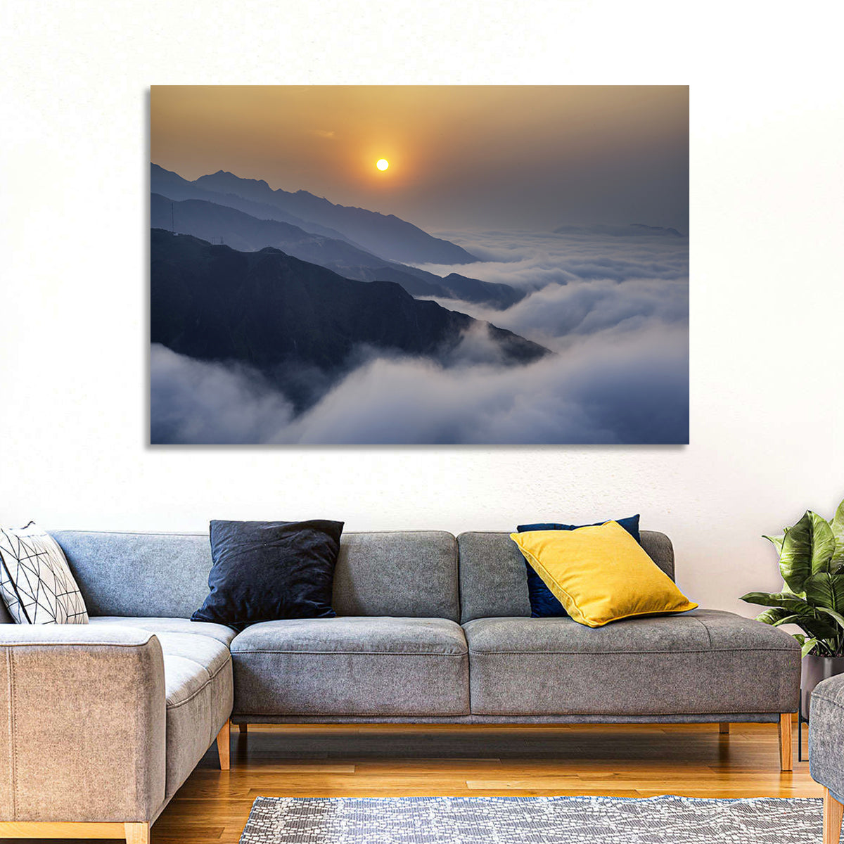 Ta Xua Range at Golden Dawn Wall Art in a room, landscape