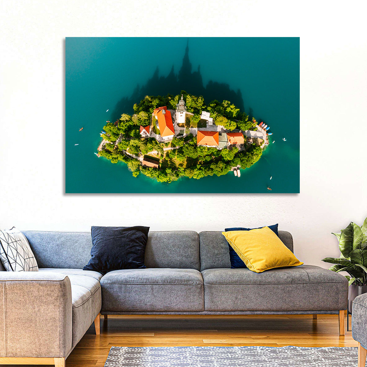 Bled Island Aerial View Wall Art