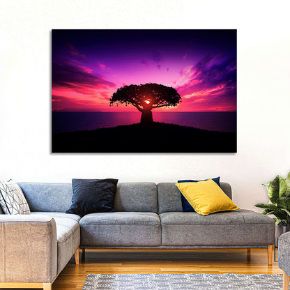 Baobab Sunset Silhouette Wall Art