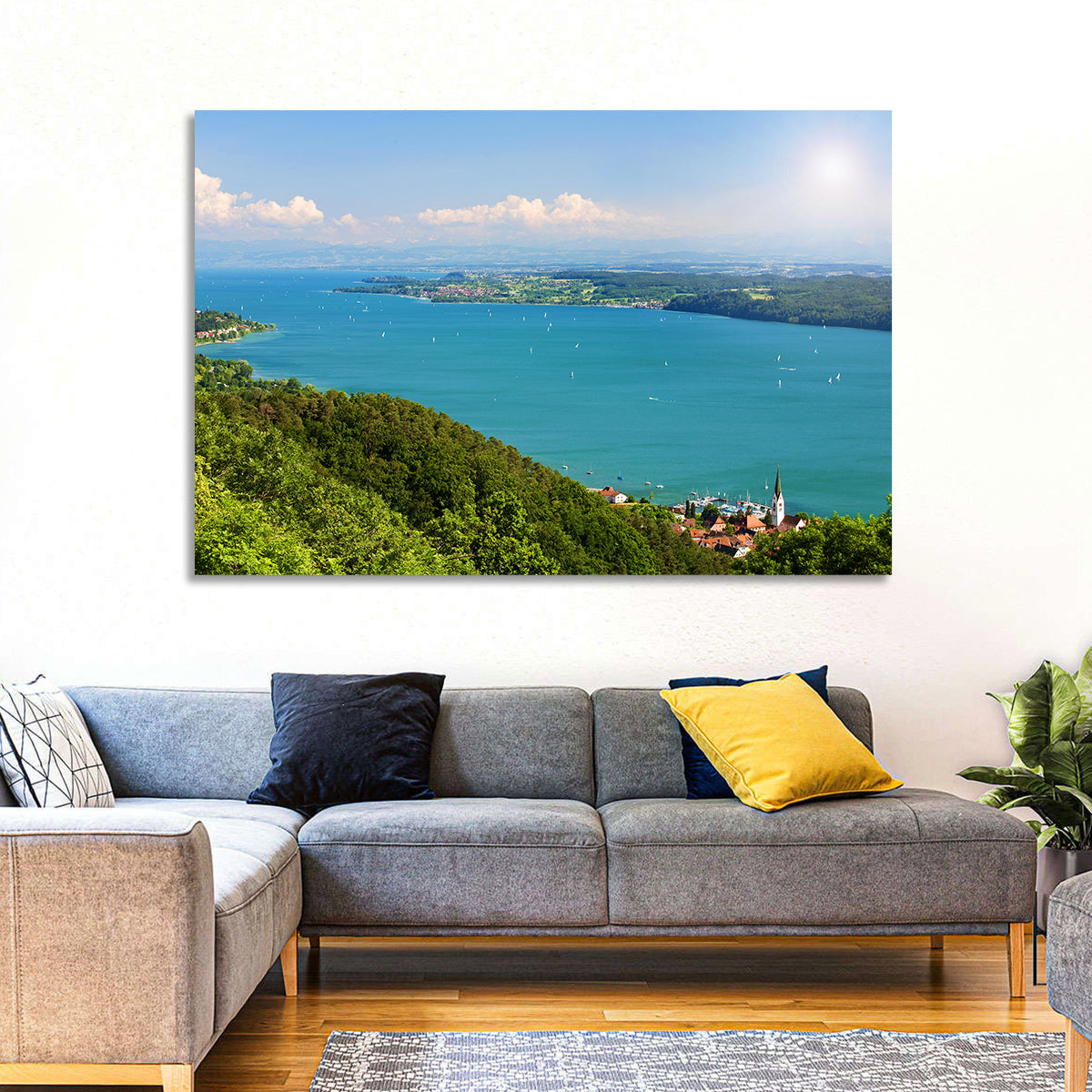 Immenstaad View of Lake Constance Wall Art in a room, landscape
