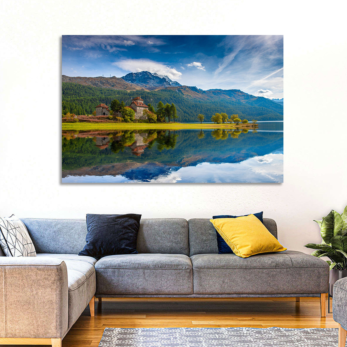 Lake Silvaplana with Crap Da Sass Wall Art