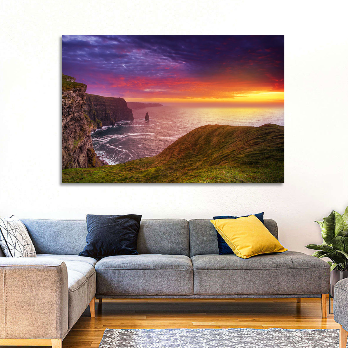 Cliffs of Moher Sea Stack at Sunset Wall Art