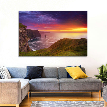 Cliffs of Moher Sea Stack at Sunset Wall Art
