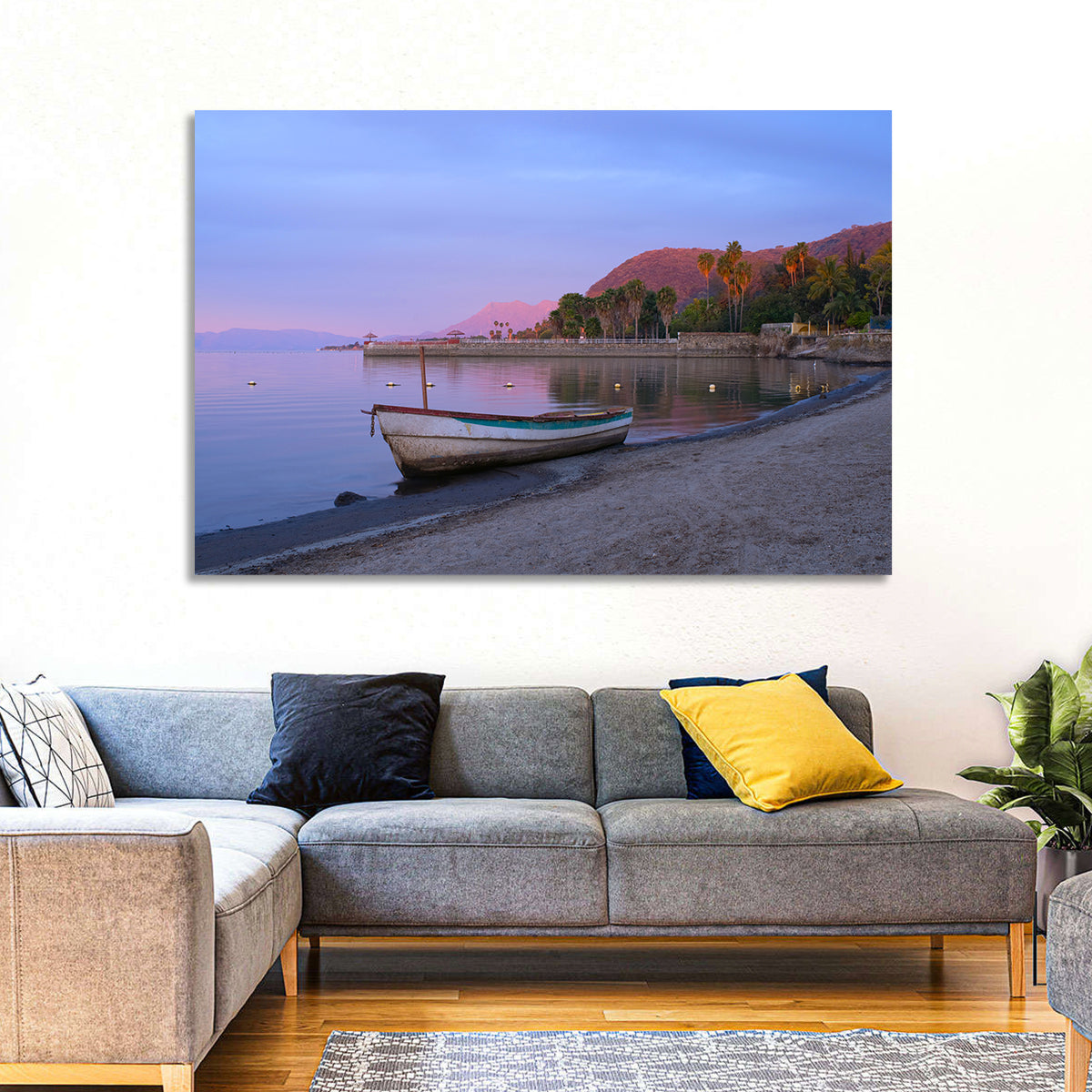 Lake Chapala Shoreline at Dusk Wall Art
