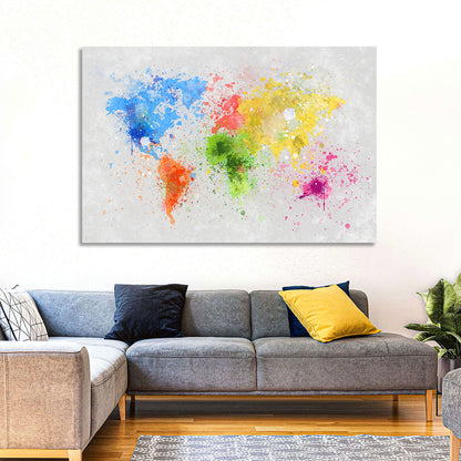 Watercolor World Map Wall Art