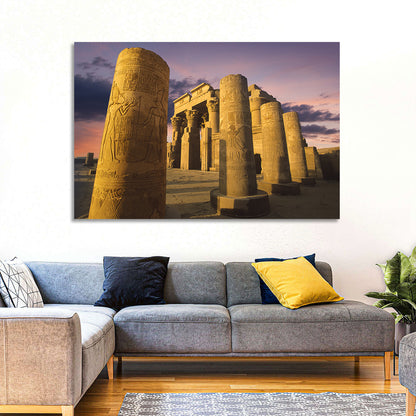Kom Ombo Temple Pillars at Sunset Wall Art