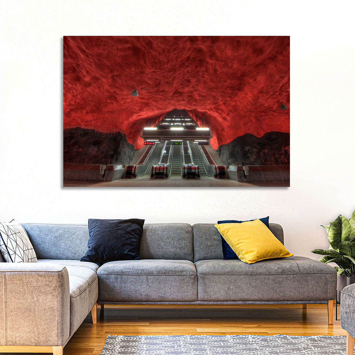 Solna Centrum Metro Station Wall Art in a room, landscape