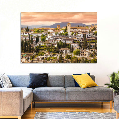Granada Albaicín Sunset Cityscape Wall Art