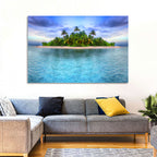 Mirrored Tropical Island Lagoon Wall Art
