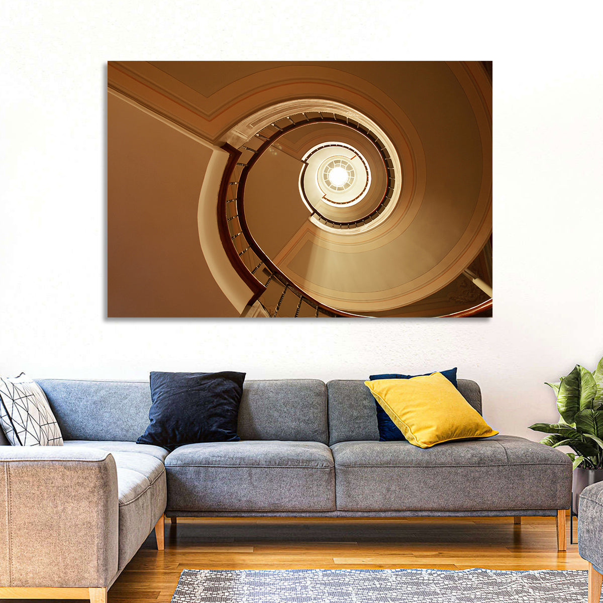 Worms-eye Spiral Staircase Wall Art