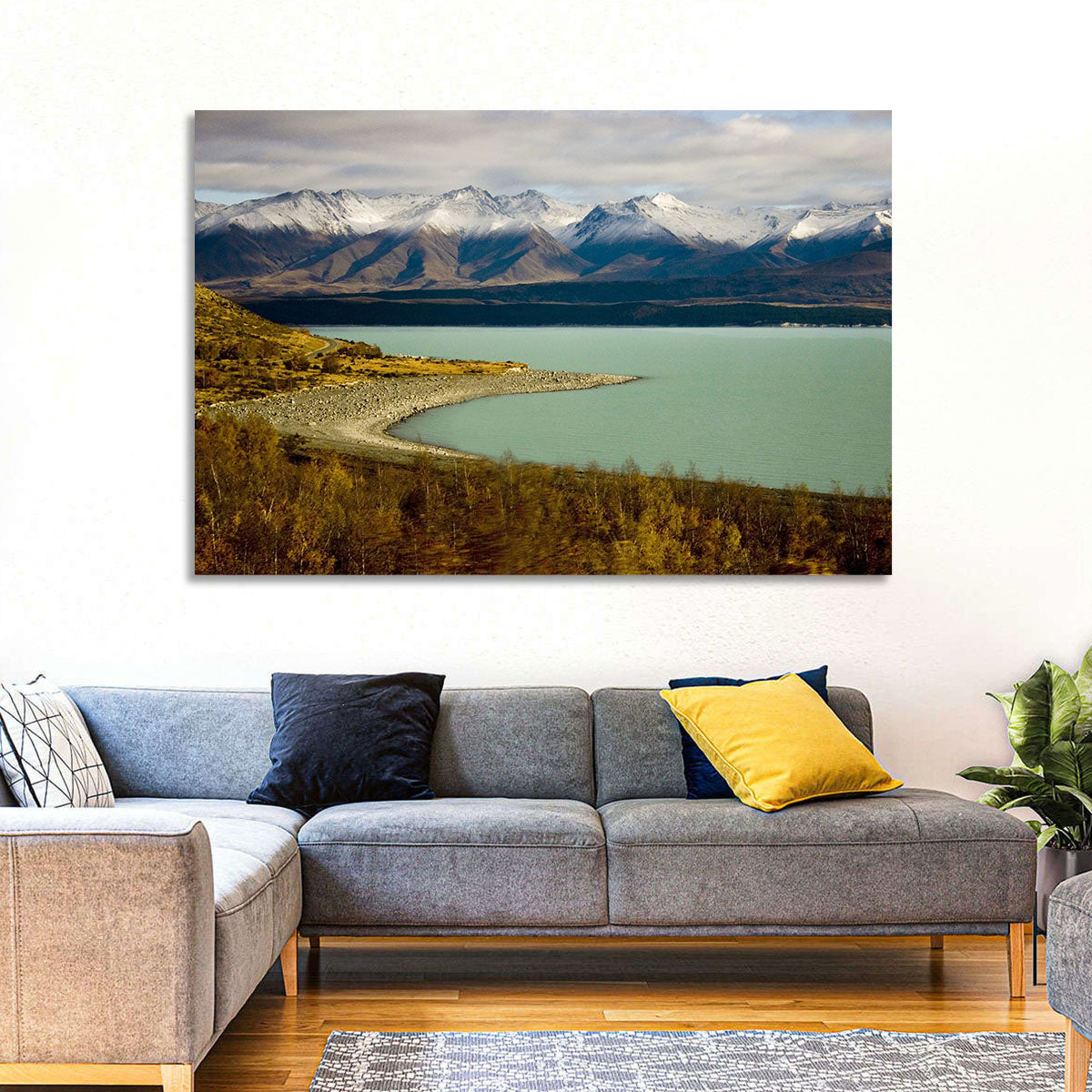 Lake Pukaki Autumn Shoreline Wall Art