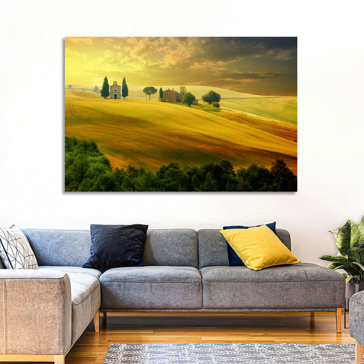 Tuscany Golden Hour Landscape Wall Art