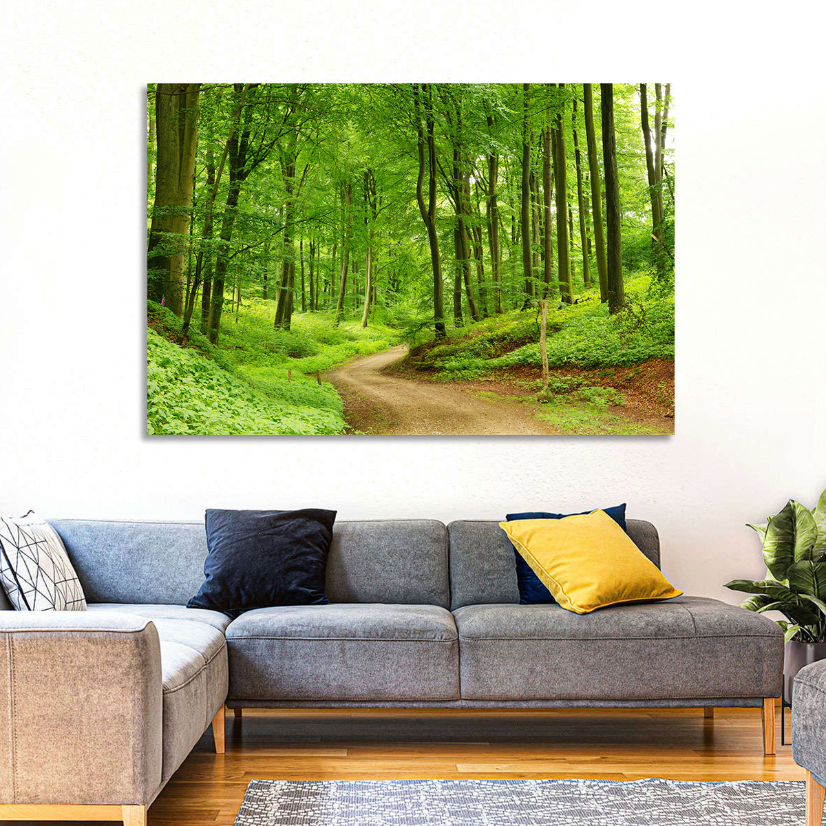 Sunlit Forest Path Wall Art