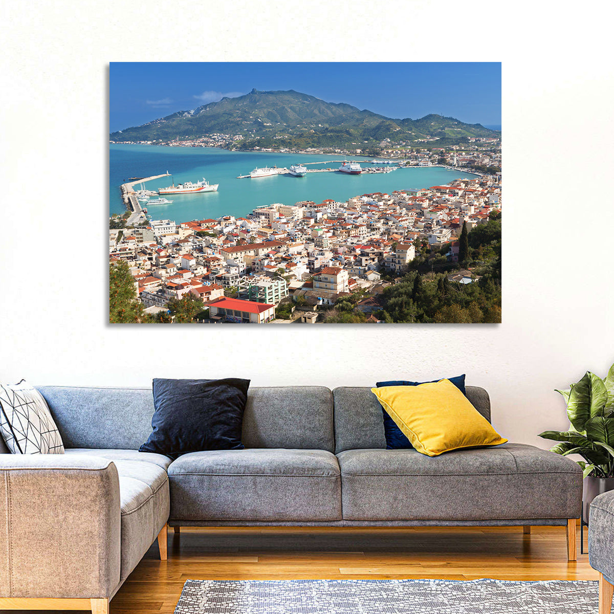 Zakynthos Harbor View Wall Art