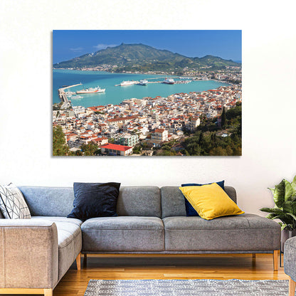 Zakynthos Harbor View Wall Art