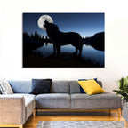 Howling Wolf at Full Moon Wall Art
