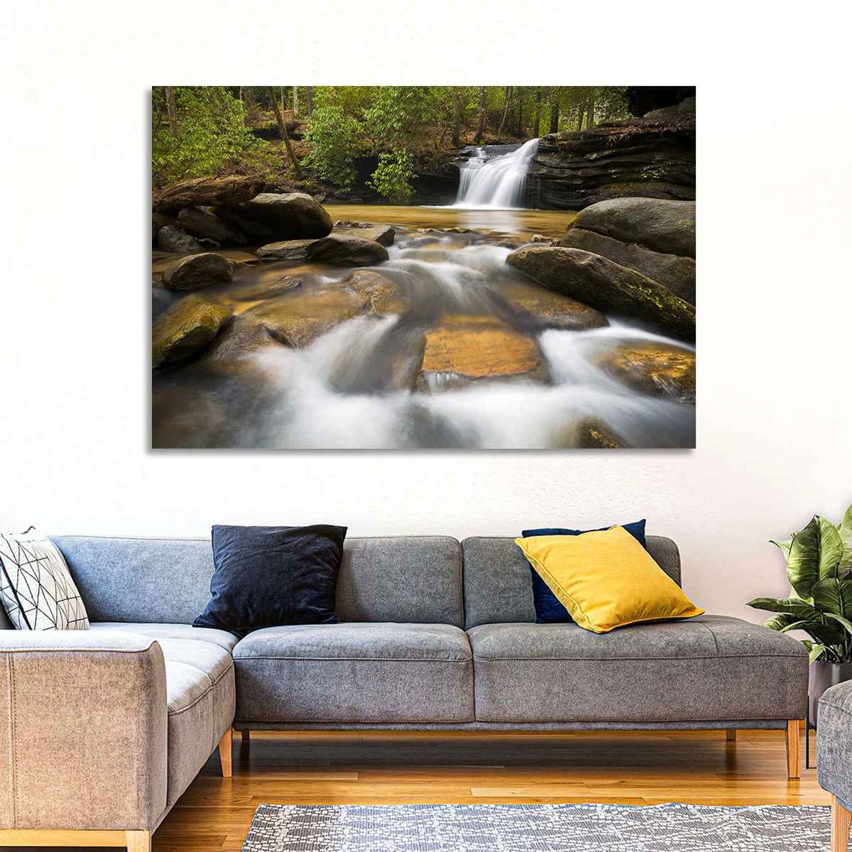 South Carolina Forest Waterfall Wall Art
