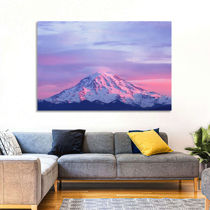 Mount Rainier Alpenglow with Lenticular Cloud Wall Art