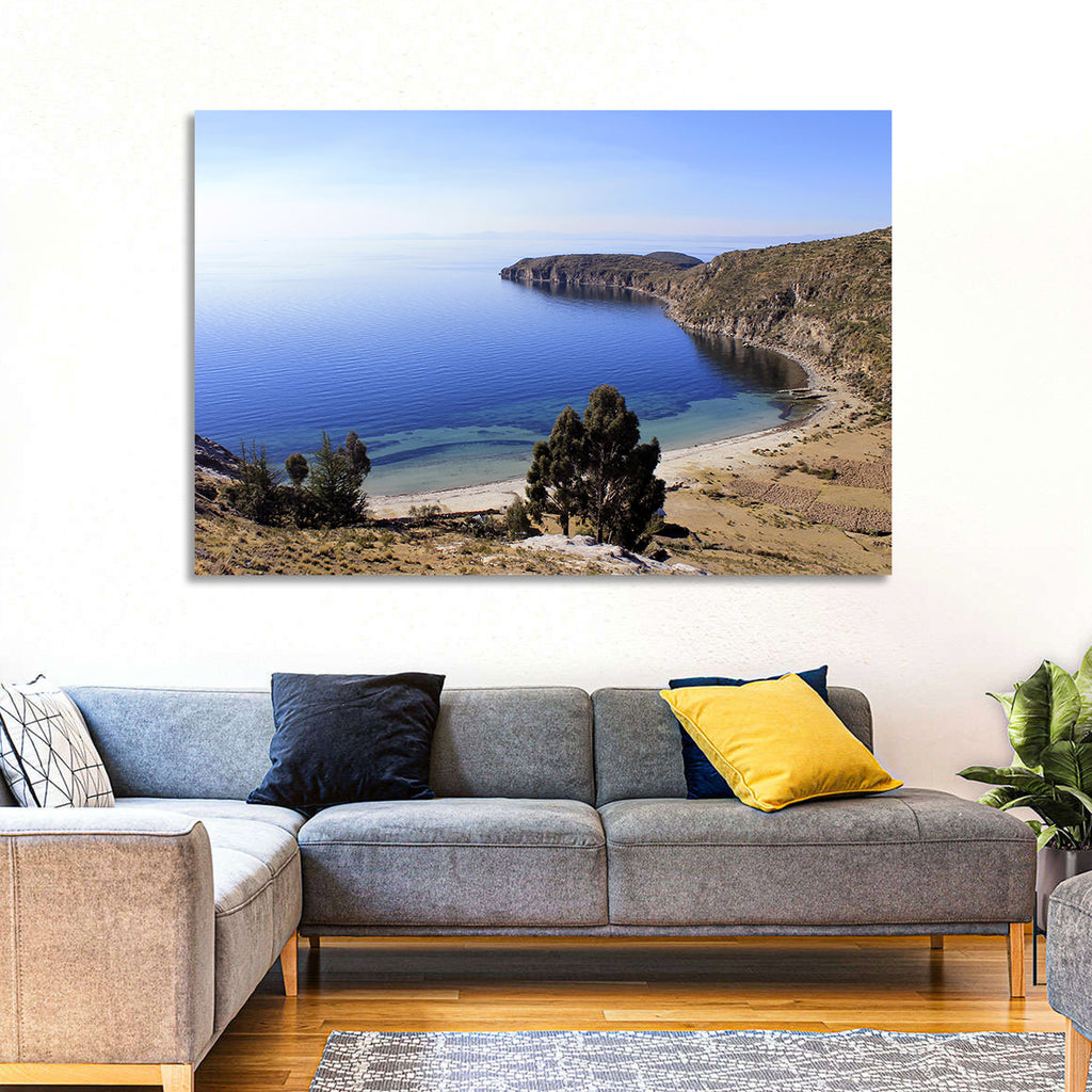 Titicaca Cliffs and Turquoise Water Wall Art