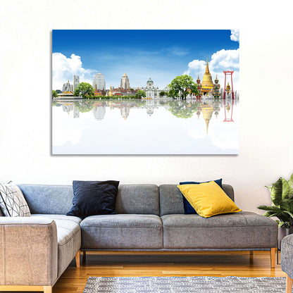 Bangkok Landmarks Reflection Scene Wall Art