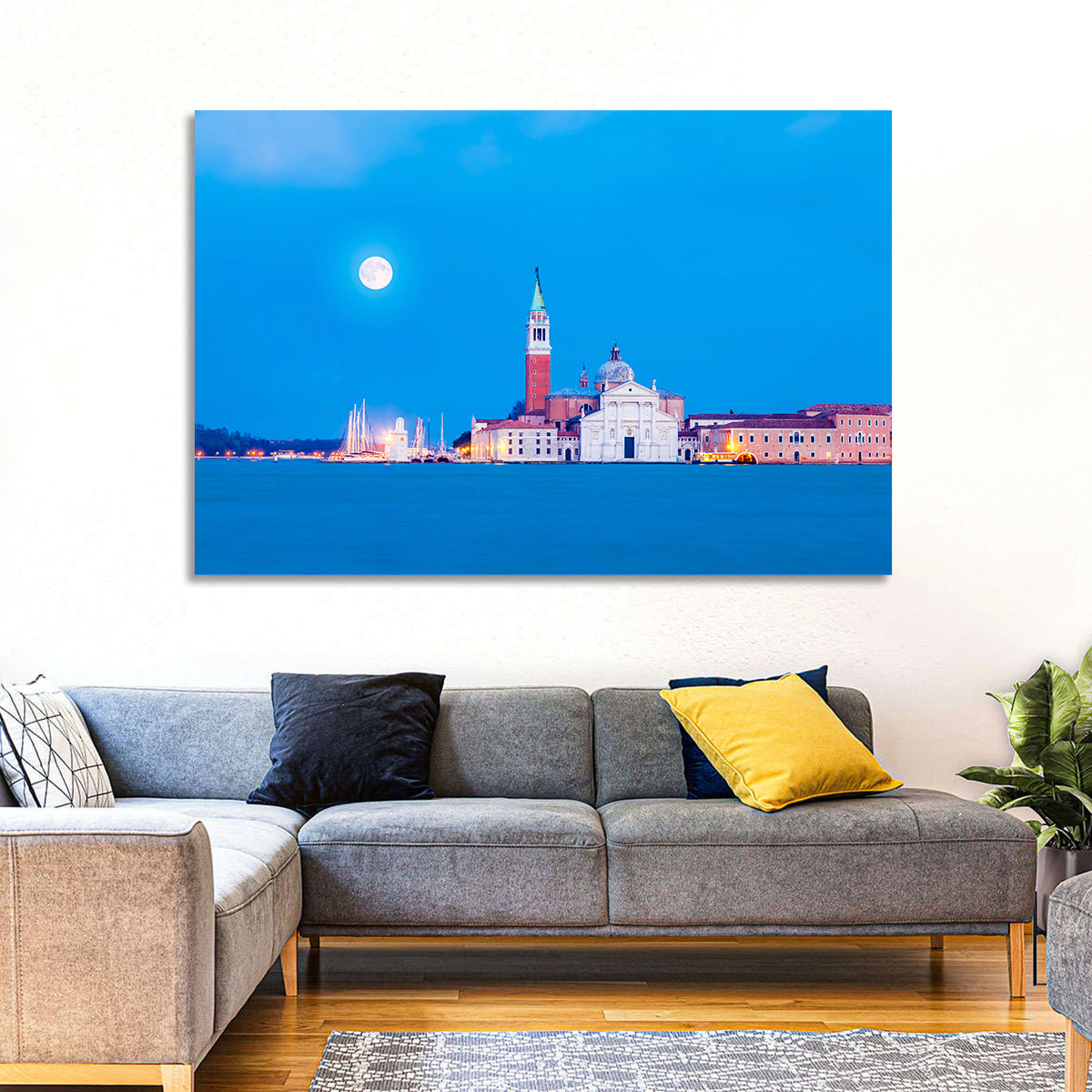 San Giorgio Maggiore Moonlight Wall Art in a room, landscape