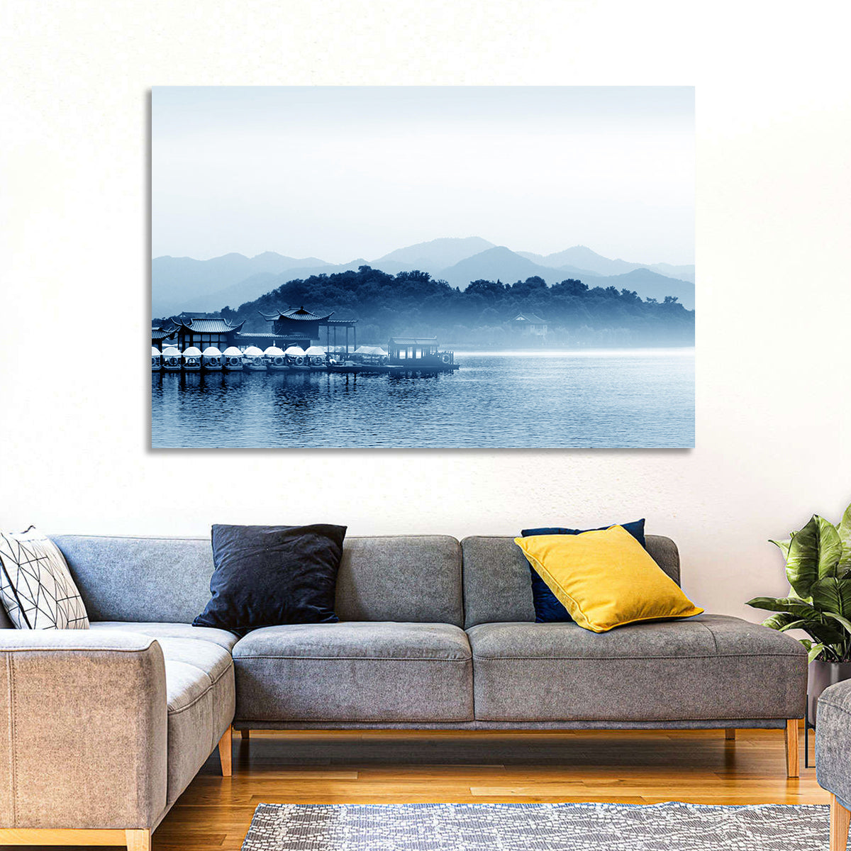 Hangzhou West Lake Wall Art in a room, landscape