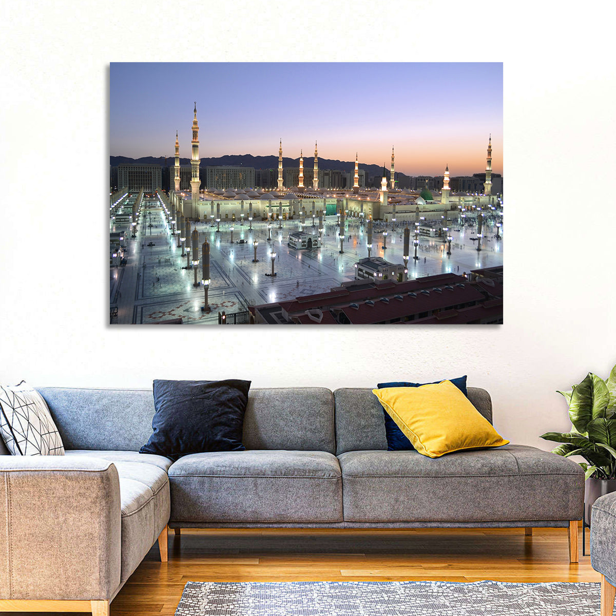 Nabawi Mosque at Dusk, Medina Wall Art