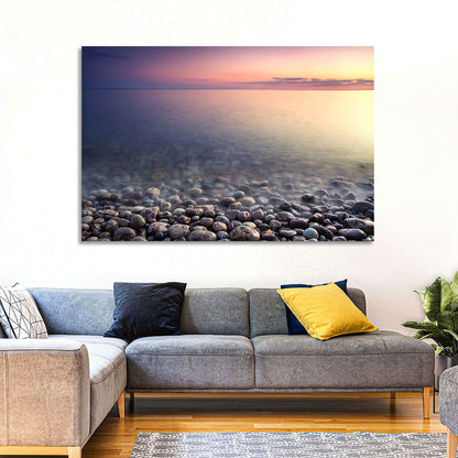 Pebbled Shore Sunset Wall Art
