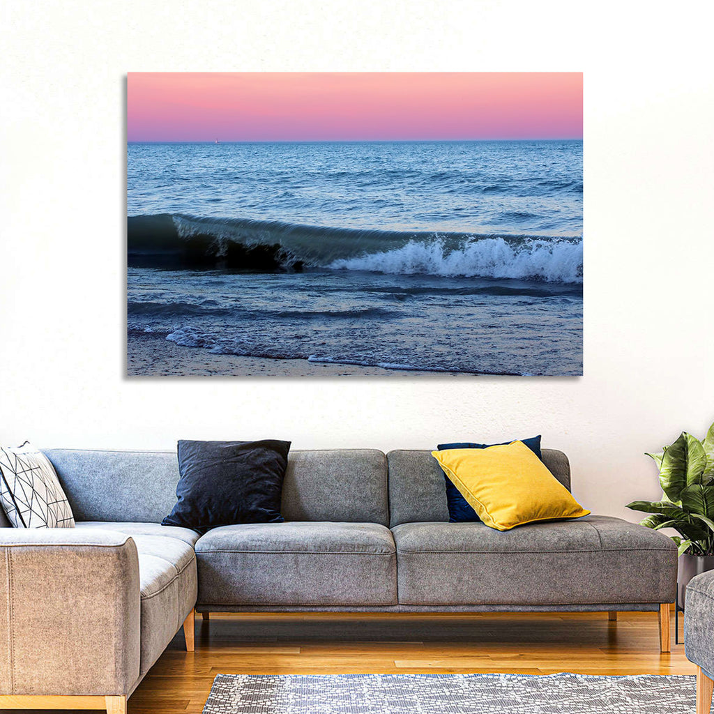 Lake Michigan Sunset with Sailboat Wall Art