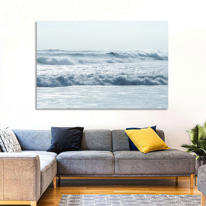 Misty Horizon Ocean Waves Wall Art