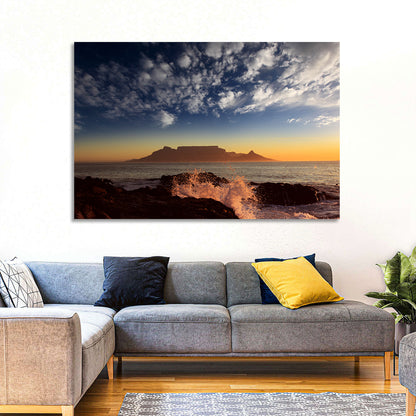 Table Mountain Sunset Silhouette Wall Art
