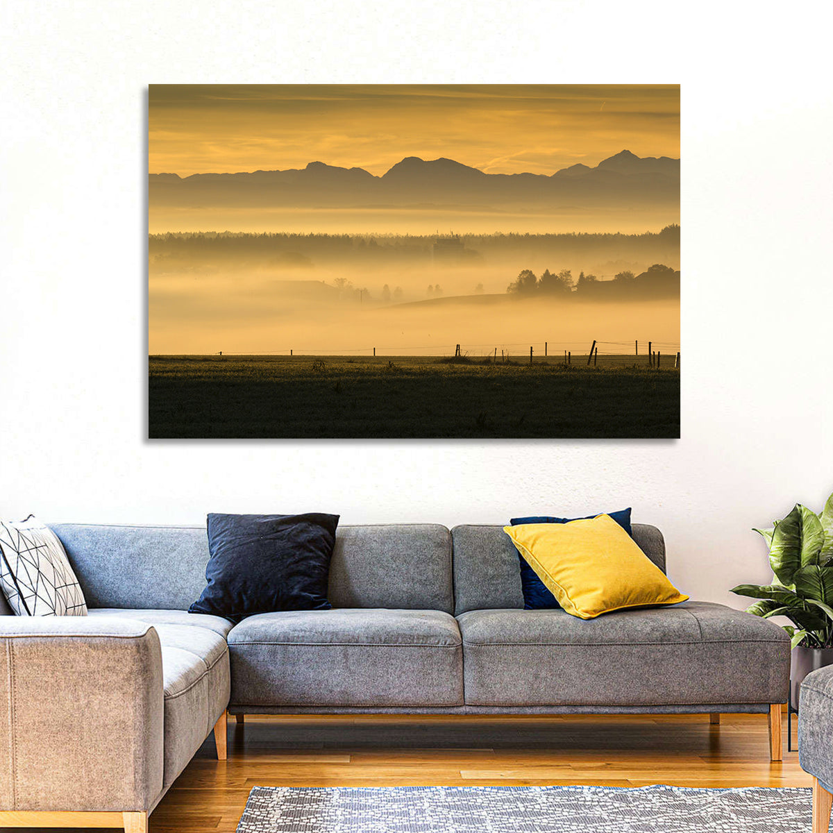 Bavarian Alps Morning Haze Wall Art