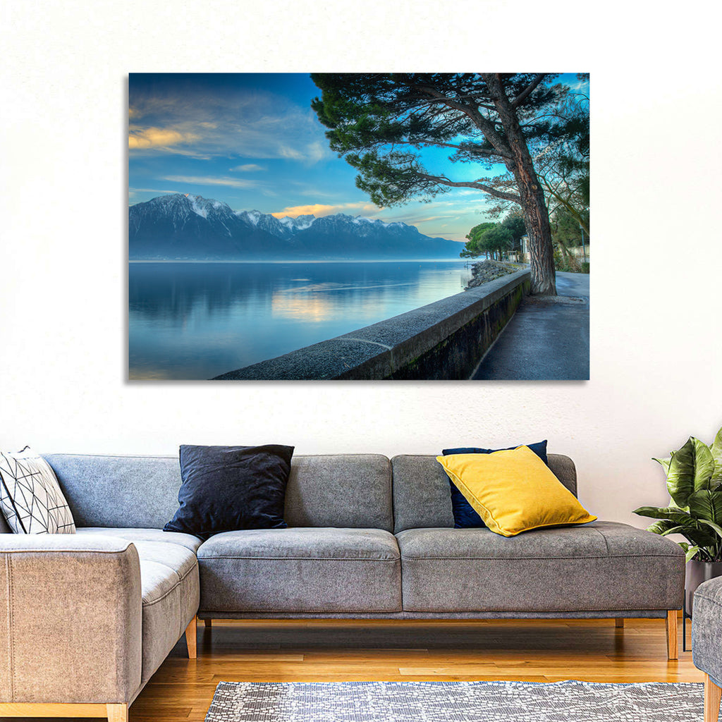 Lake Geneva View from Montreux Wall Art