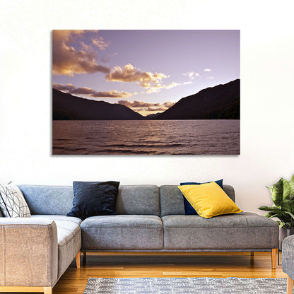 Purple Sunset Over Lake Crescent Wall Art