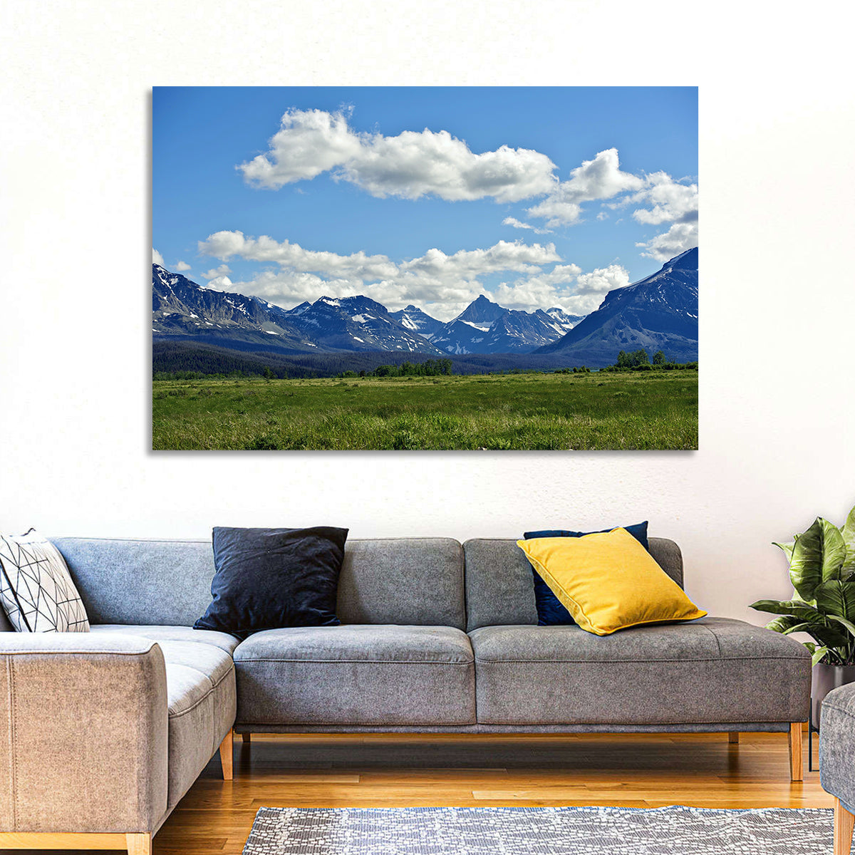 Montana Rocky Mountains Wall Art in a room, landscape