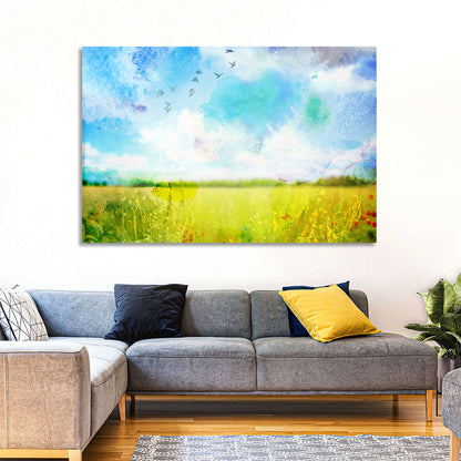 Watercolor Floral Field Wall Art