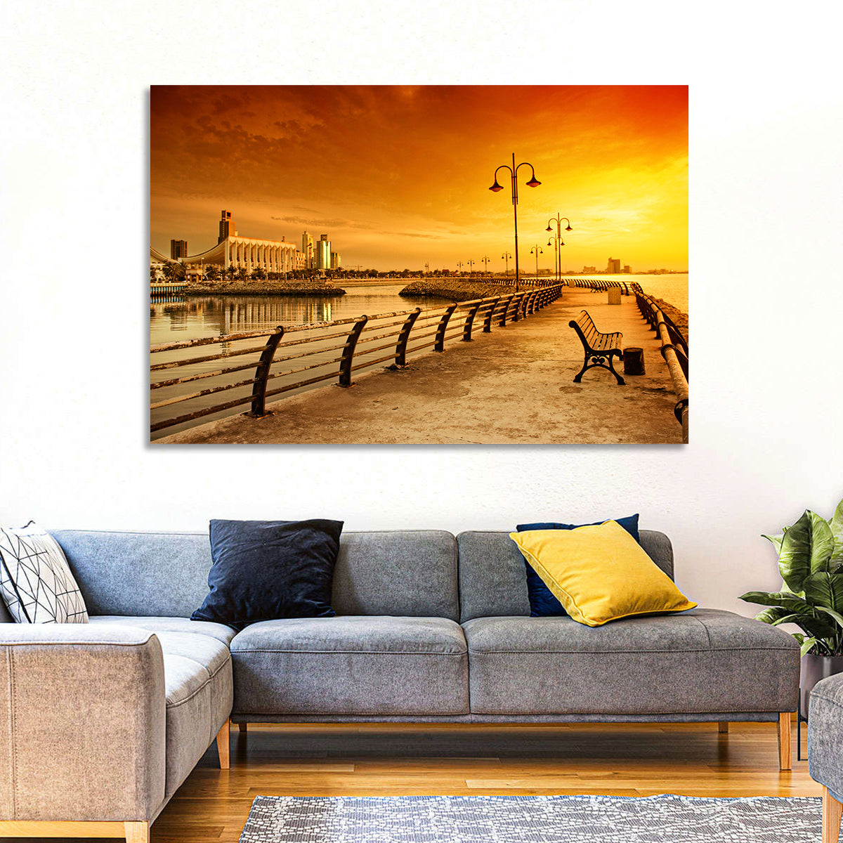 National Assembly at Golden Hour Wall Art in a room, landscape