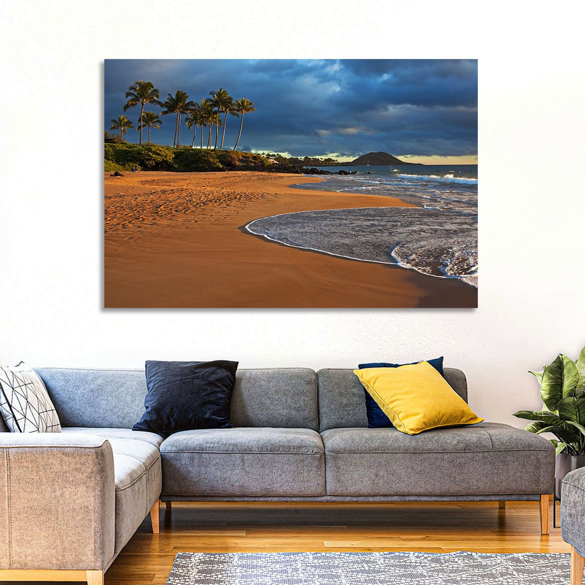 Poolenalena Beach Sunset Wall Art in a room, landscape