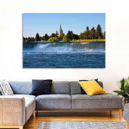 Idaho Falls Temple and Waterfall Wall Art