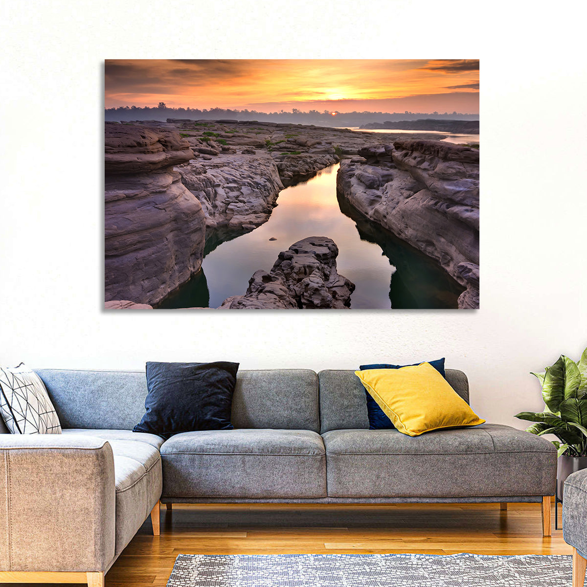 Sam Phan Bok Sunrise River Canyon Wall Art