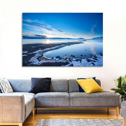 Lake Kleifarvatn Icy Shoreline Wall Art