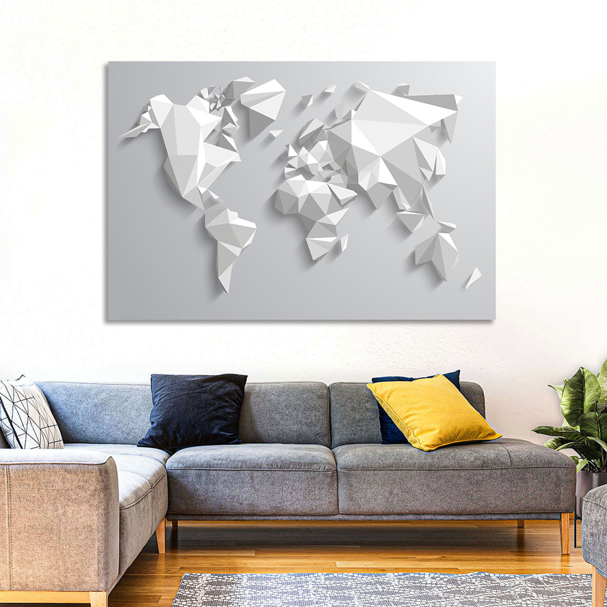 Triangular World Map Wall Art