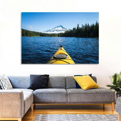 Yellow Kayak at Trillium Lake Wall Art