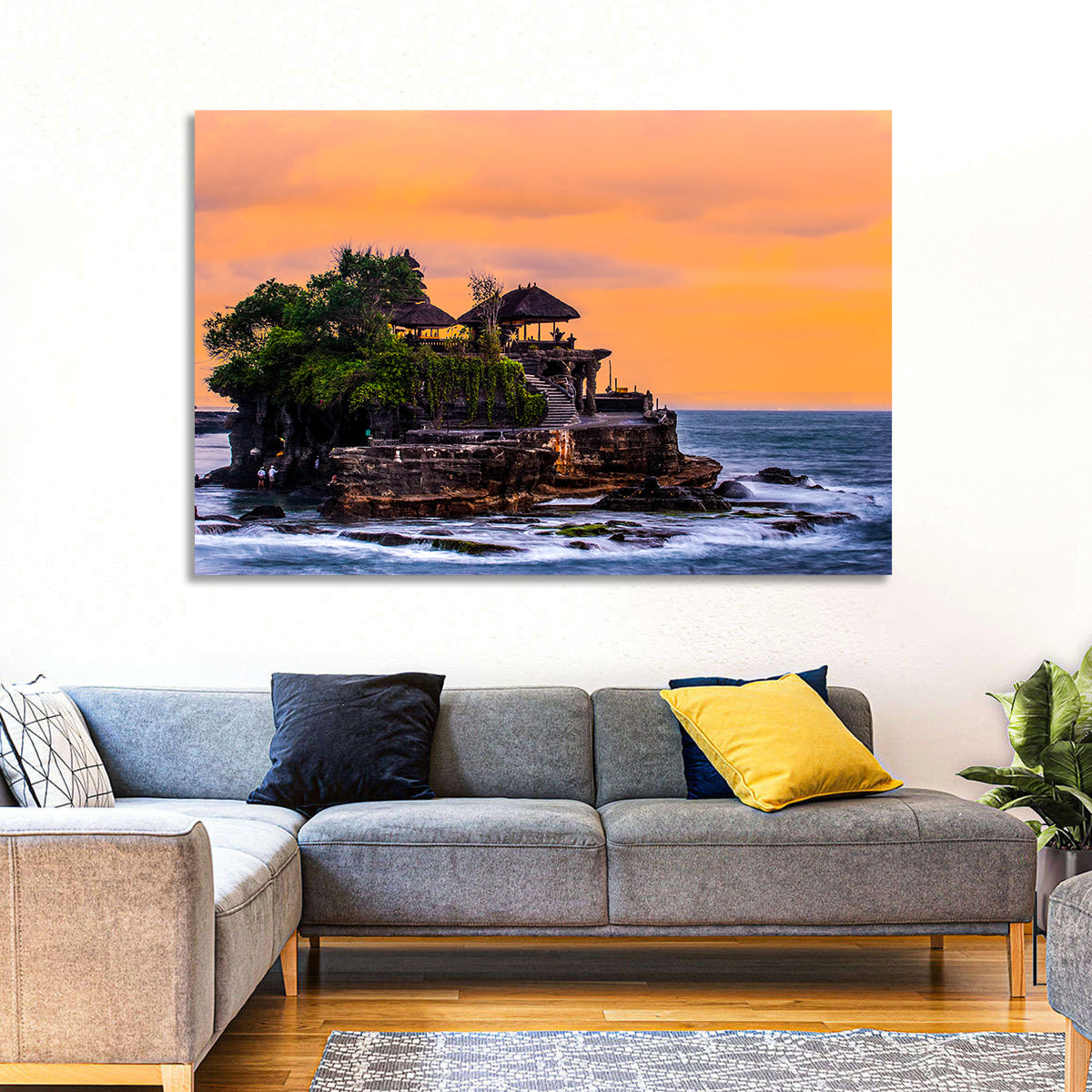 Tanah Lot Temple at Sunset Wall Art