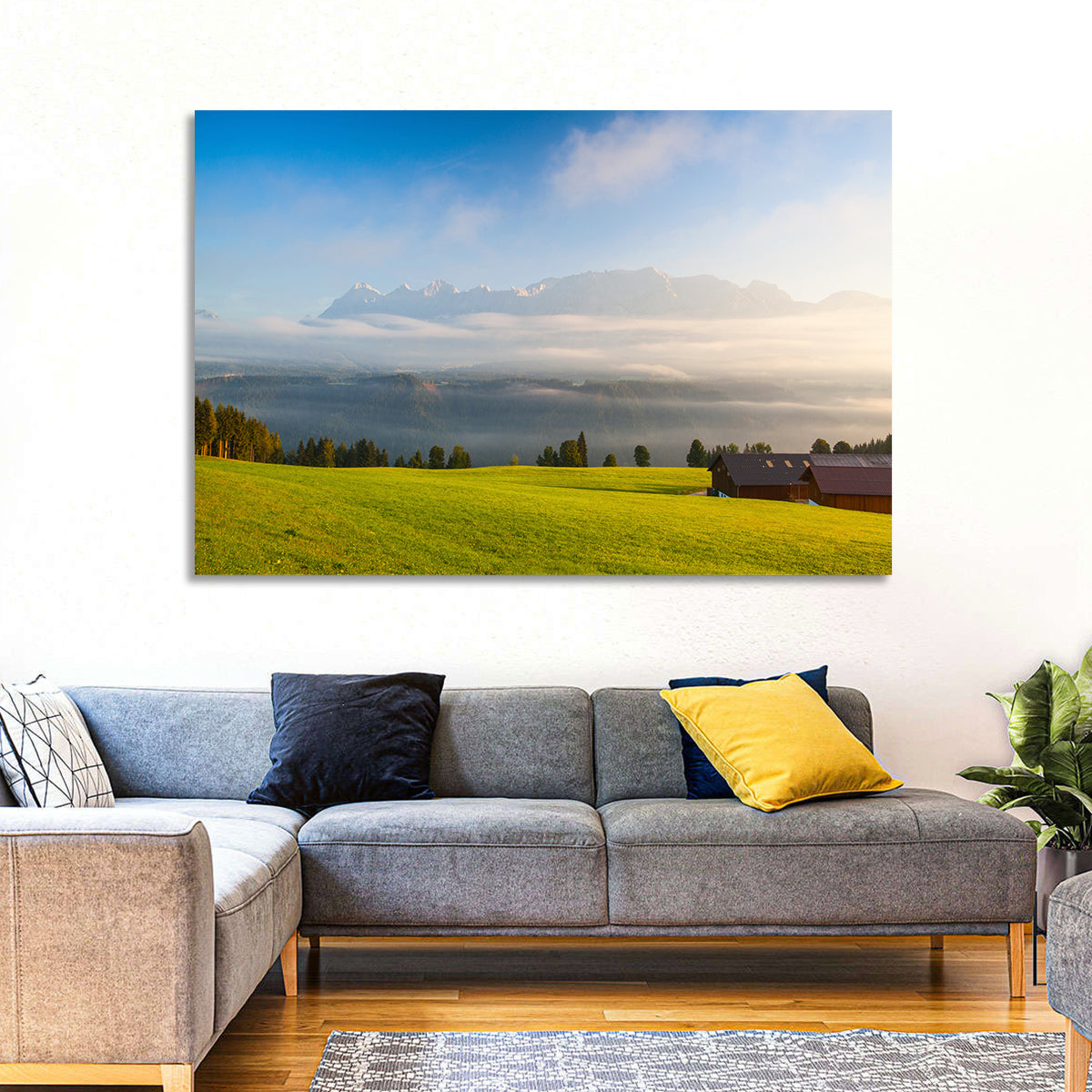 Sunlit Mountain Clouds Wall Art