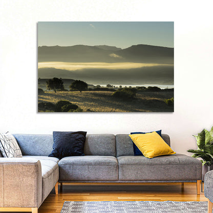 Lake Omodeo Morning Mist Wall Art