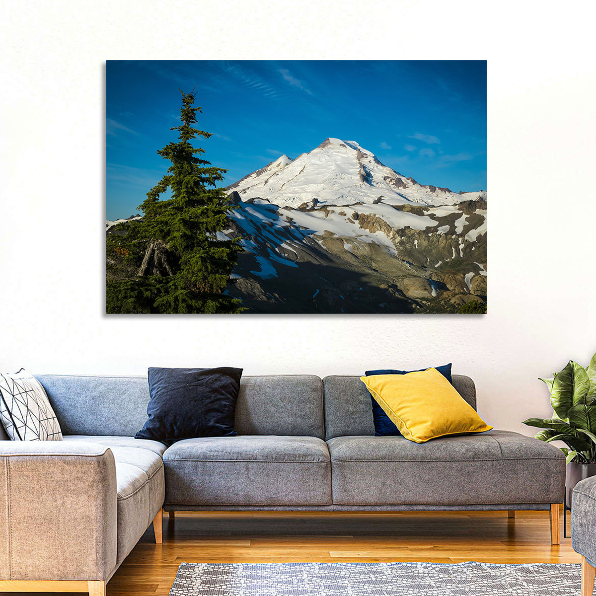 Mount Baker Wall Art in a room, landscape